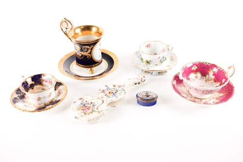 Lot 157 - A 19th century Meissen porcelain cabinet cup...