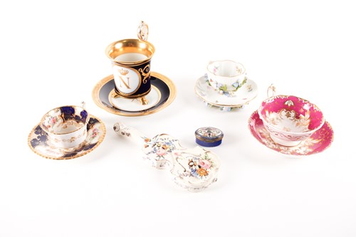 Lot 157 - A 19th century Meissen porcelain cabinet cup...