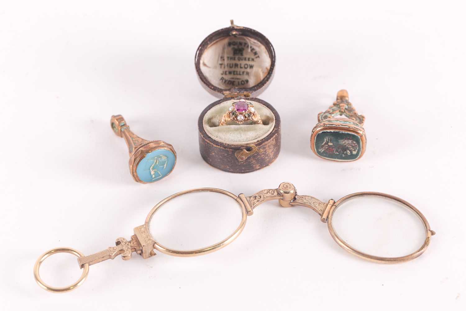 Lot 7 - A 19th century yellow gold and gem-set ring,...