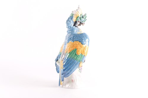 Lot 284 - A large Continental ceramic model of a parrot,...