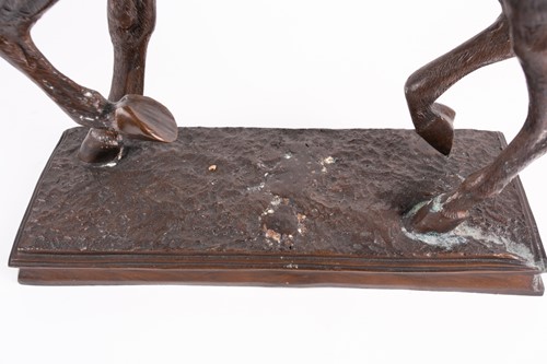 Lot 243 - 20th century school, a large bronze group of a...