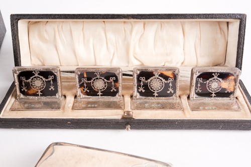 Lot 321 - A presentation cased set of four 1920s silver...