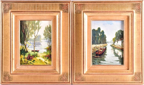 Lot 65 - 20th century French school, two riverscapes,...