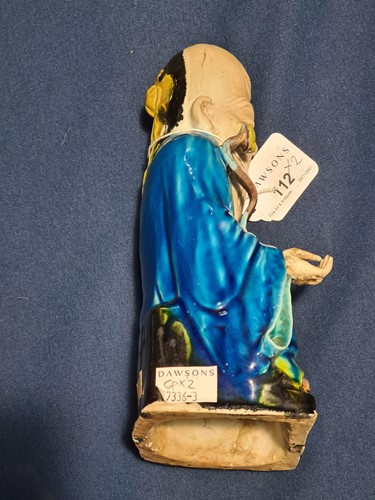Lot 112 - A Chinese part biscuit porcelain figure of...
