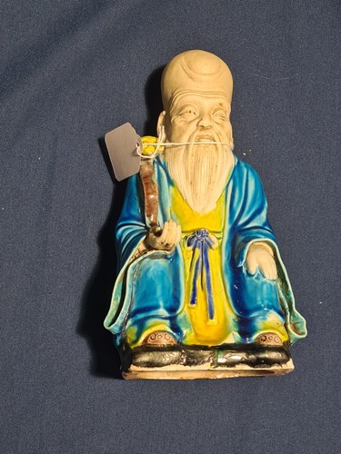 Lot 112 - A Chinese part biscuit porcelain figure of...