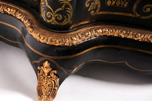 Lot 161 - A 19th century French ebonized and red Boulle...