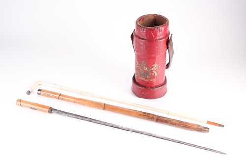 Lot 241 - A late 19th-century French bamboo sword stick,...