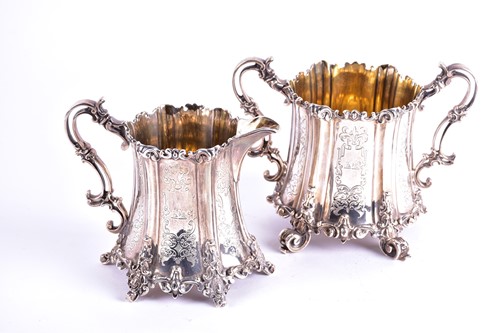 Lot 342 - A Victorian silver milk jug and twin-handled...