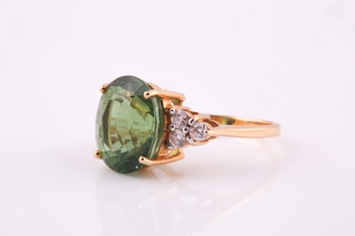 Lot 150 - An 18ct yellow gold, green apatite cocktail...