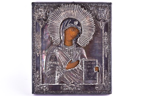 Lot 196 - 19th century Russian school, an icon depicting...