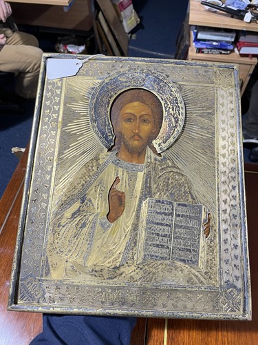 Lot 198 - A 19th century Russian icon, depicting Christ...