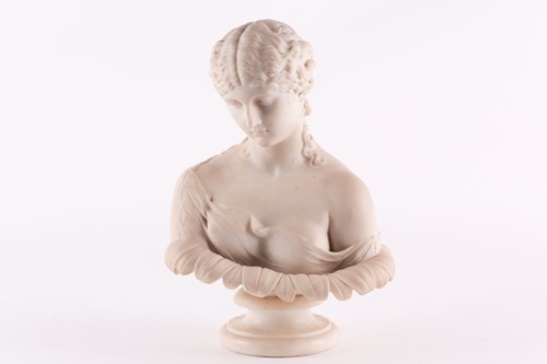 Lot 244 - After the antique, a white marble bust of...