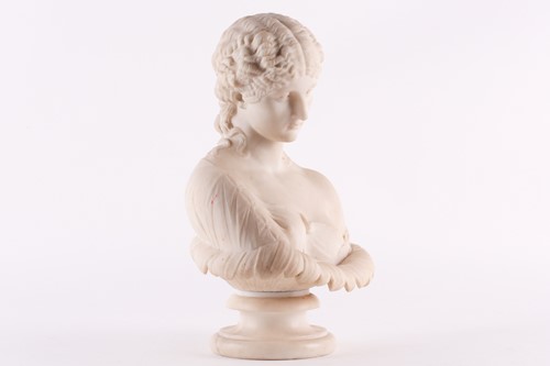 Lot 244 - After the antique, a white marble bust of...