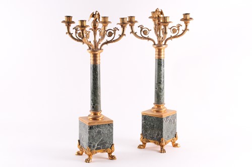 Lot 221 - A pair of large 19th century French Empire...