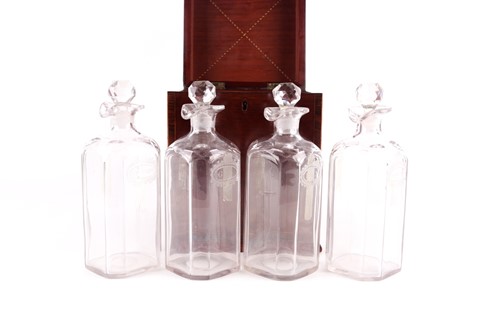 Lot 210 - A Regency mahogany and inlaid table decanter...