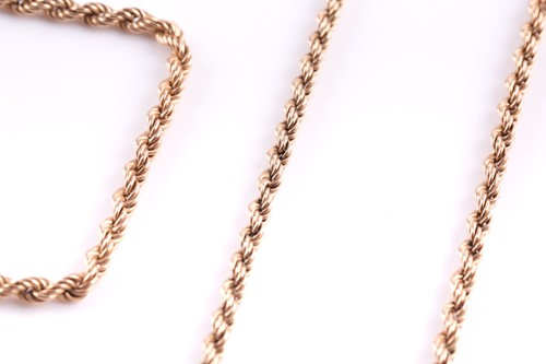 Lot 204 - A 9ct yellow gold rope-twist chain necklace,...
