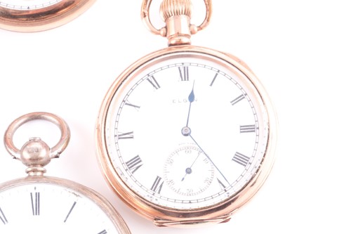 Lot 371 - A gold plated Elgin pocket watch, numbered...