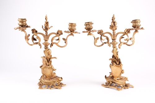 Lot 219 - A pair of 19th century French gilt bronze...