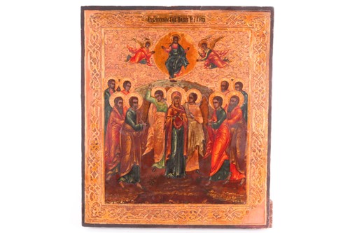 Lot 193 - 19th century Russian school, an icon depicting...
