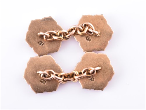 Lot 718 - Carl Faberge: A pair of diamond and pink...