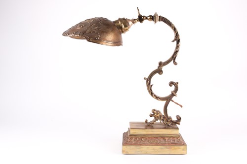 Lot 224 - A Norman Perry gilt brass desk lamp, 20th...