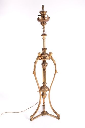 Lot 225 - A French gilt bronze adjustable standard lamp...