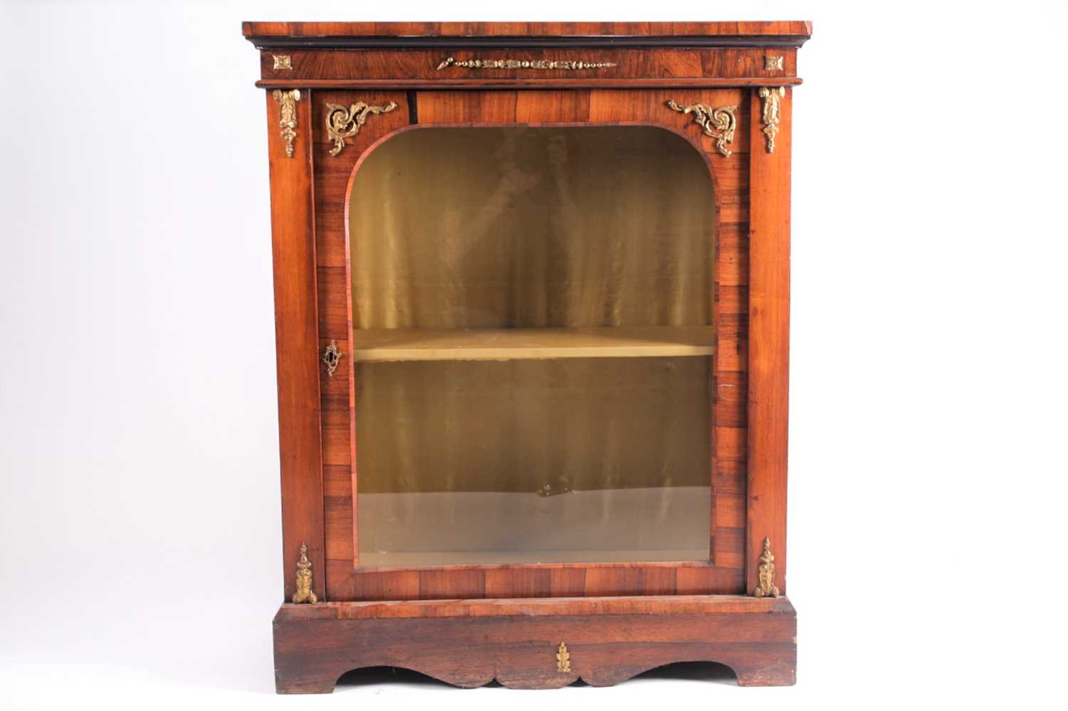 Lot 149 - A Victorian figured rosewood pier cabinet,...