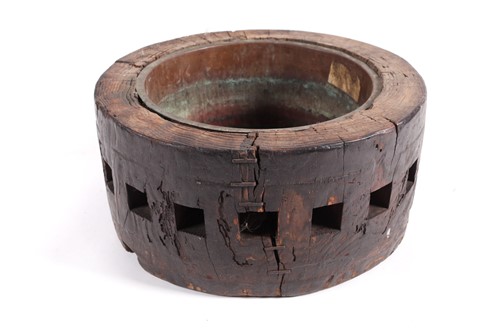 Lot 261 - An 18th-century oak nautical capstan hub, now...