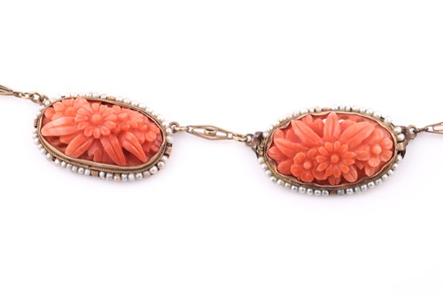 Lot 12 - A late 19th / early 20th century coral and...