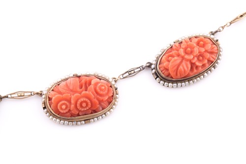 Lot 12 - A late 19th / early 20th century coral and...