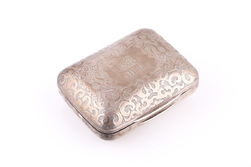 Lot 548 - Victorian silver rectangular tobacco box,...