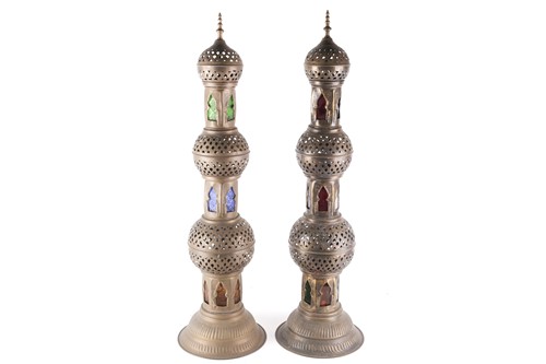 Lot 38 - A pair of Middle eastern floor-standing Mosque...