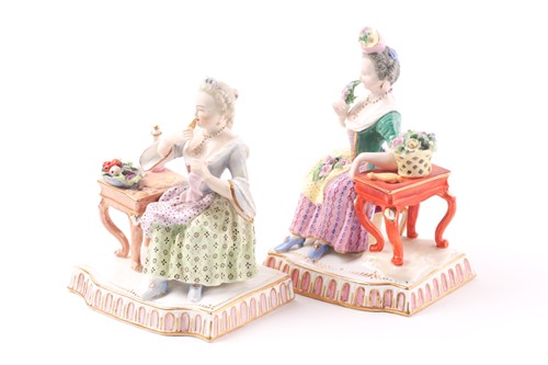 Lot 289 - Two 19th century Meissen style figures,...