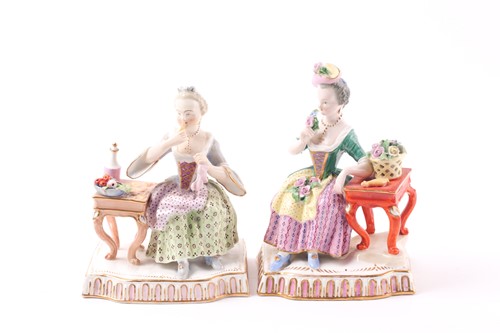 Lot 289 - Two 19th century Meissen style figures,...
