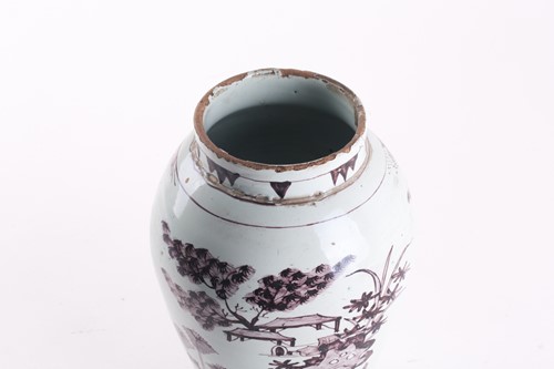 Lot 280 - A Dutch delft chinoiserie vase, 18th century,...