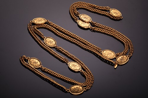 Lot 329 - A Chanel brass necklace, the curb links...