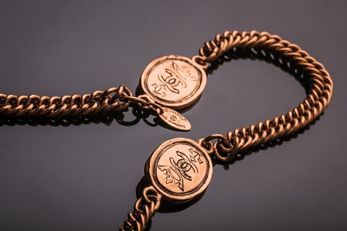 Lot 329 - A Chanel brass necklace, the curb links...