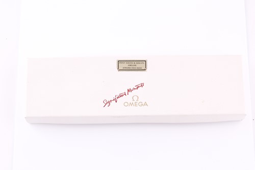 Lot 590 - An Omega gold plated quartz wristwatch, the...