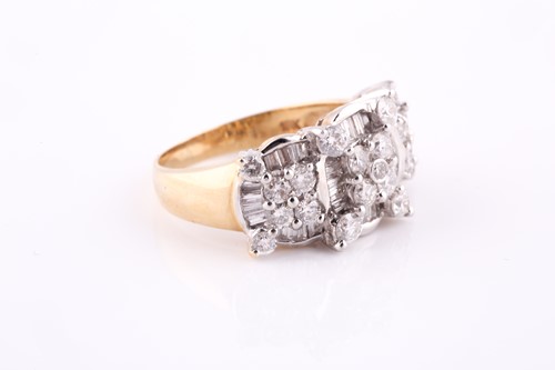 Lot 139 - An 18ct yellow gold and diamond ring, set with...