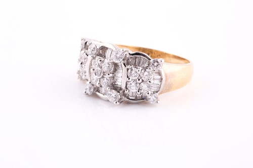 Lot 139 - An 18ct yellow gold and diamond ring, set with...