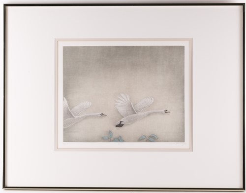 Lot 53 - Kyu-Baik Hwang (b.1932), 'Swans', limited...
