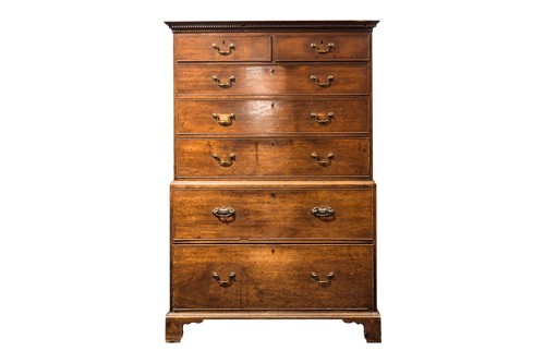 Lot 226 - A George III mahogany chest on chest. With...