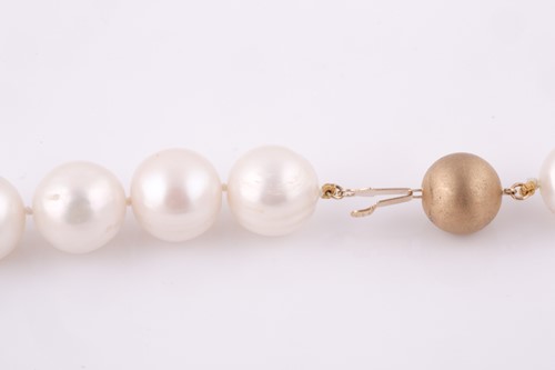 Lot 107 - A large freshwater pearl necklace, the pearls...