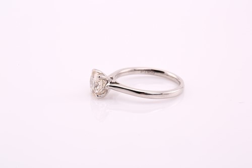 Lot 244 - A platinum and diamond ring, the solitaire...