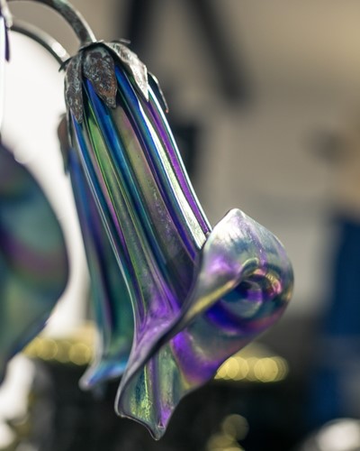 Lot 253 - A 'Tiffany Studios New York' seven-lamp glass '...