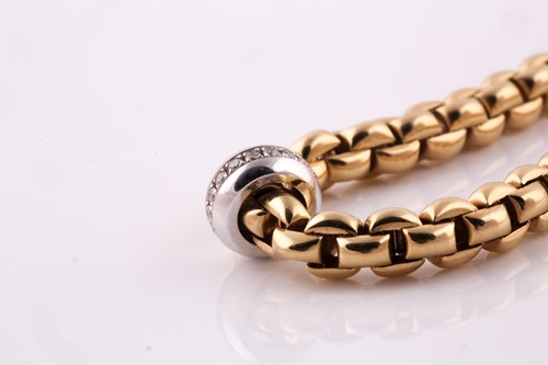 Lot 180 - Fope, Italy. An 18ct yellow gold fancy tubular...