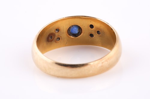 Lot 133 - 18ct yellow gold, sapphire and diamond ring,...