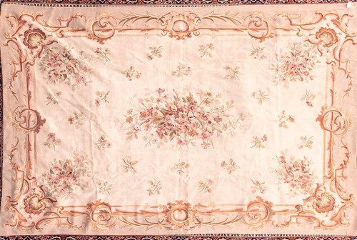 Lot 201 - A 20th century ivory ground Aubusson style...
