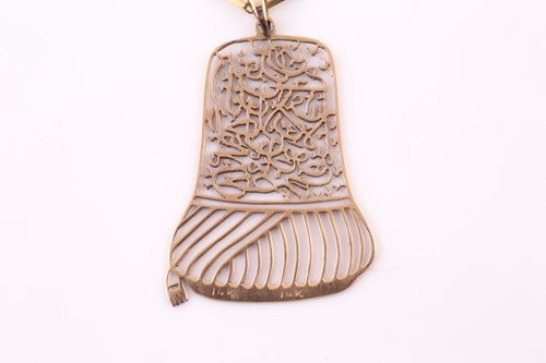 Lot 155 - A Turkish yellow metal pendant and chain, the...