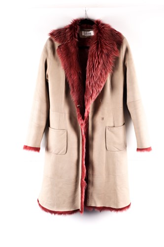 Lot 511 - A Laurel red and beige sheepskin reversable...